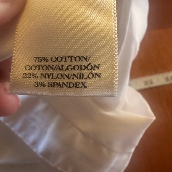 Ann Taylor White Button-Up Long Sleeve Shirt Size 14 Classic Button Up work shir - Picture 7 of 9